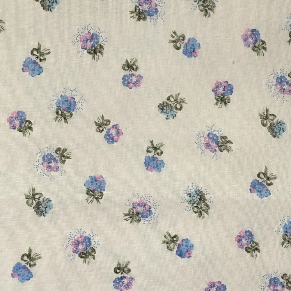 4.75+ Yds Vintage 60's Delicate Sheer Cotton Ditsy Bouquets FLORAL CALICO FABRIC
